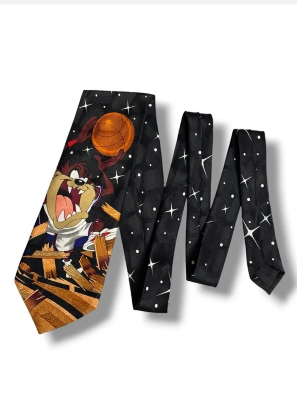 LOONEY TUNES MANIA Taz Tasmanian Devil Basketball Tie VINTAGE 1996